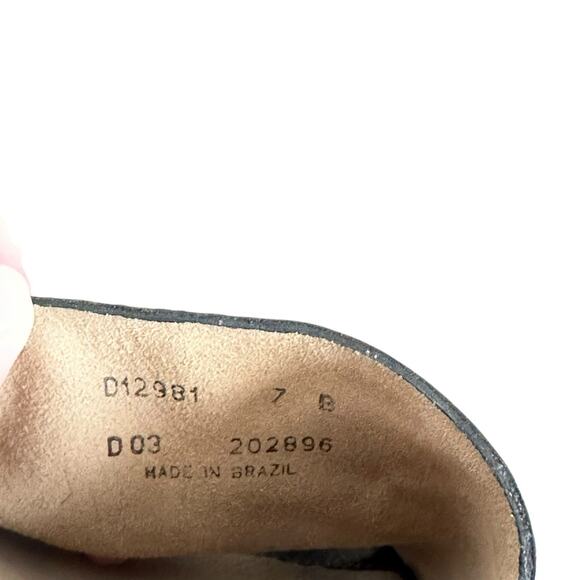 Cole Haan Country Women’s Black Leather Open Toe Chunky High Heel Mule Size 7 - Picture 8 of 10